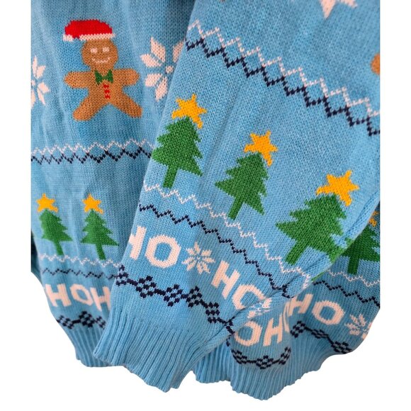 Aldi Gear Christmas Sweater XL Light Blue Festive Holiday Fun boho cottagecore - Picture 3 of 6